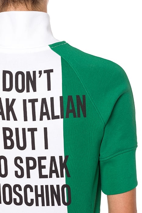 ITALIAN SLOGAN COTTON SWEATSHIRT MULTICOLOR 4