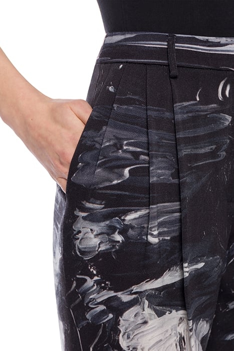 PAINTING WOOL SATIN TROUSERS BLACK 4