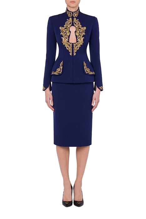 BAROQUE LOCK WOOL FAILLE JACKET BLUE 1