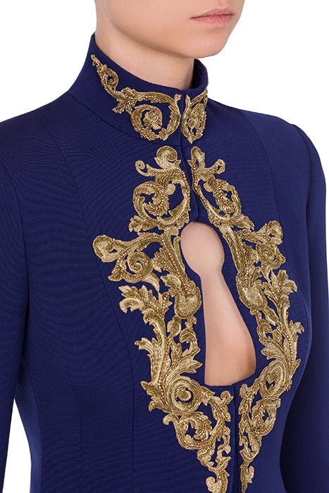 BAROQUE LOCK WOOL FAILLE JACKET BLUE 4