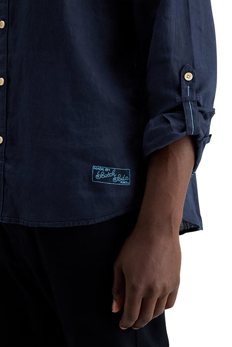 LINEN SHIRT WITH ROLL-UP NAVY 7