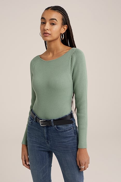 KNITTED PULLOVER LIGHT GREEN 1