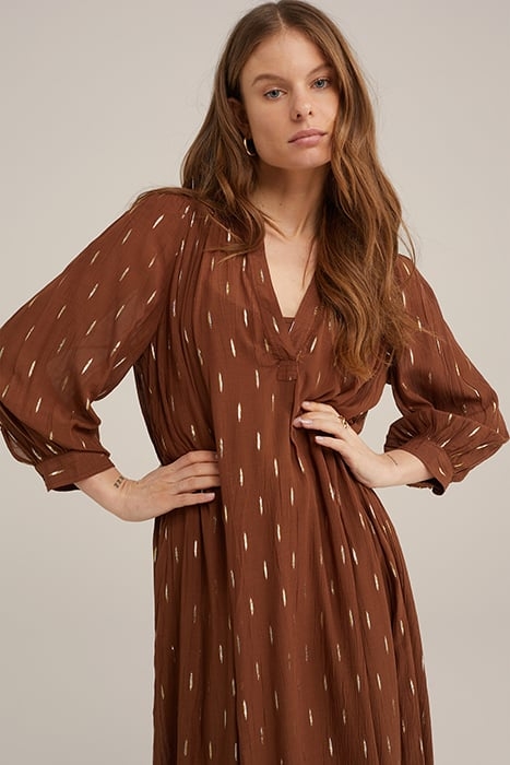 DRESS MID LENGTH BROWN 5