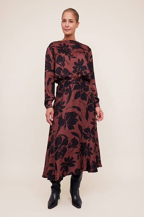 BIG FLORAL SKIRT CHOCOLATE FONDANT / BLACK 2