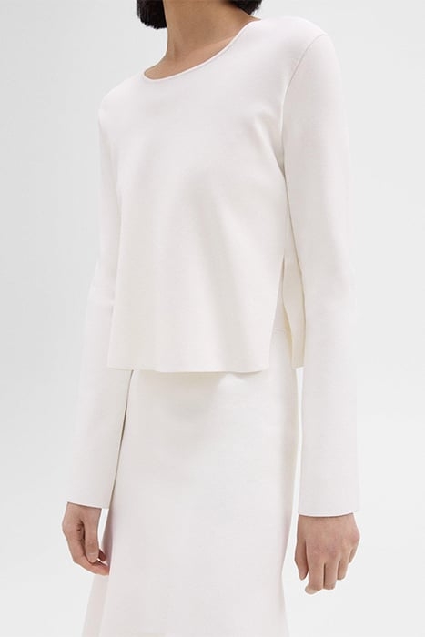 LAYERED TRUMPET DRESS IN CREPE KNIT WHITE 3
