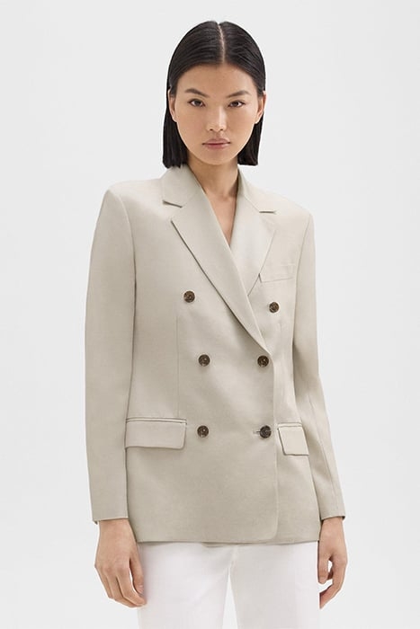 DOUBLE-BREASTED BLAZER IN VISCOSE TWILL PUMICE 1