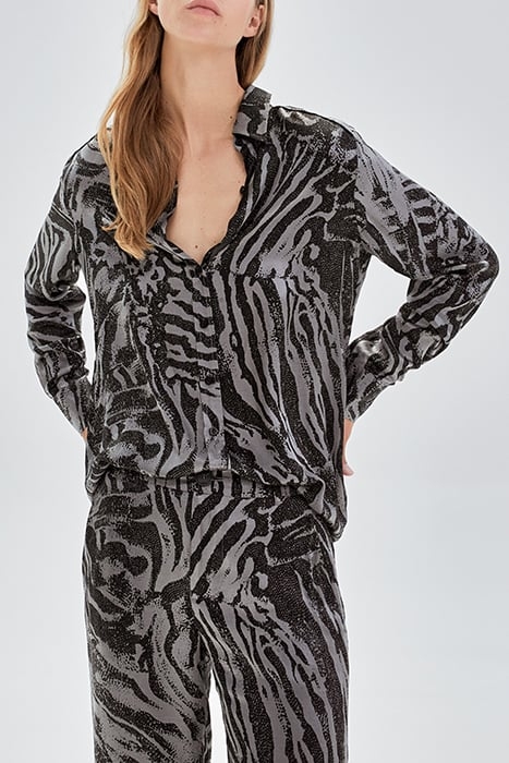 PURE EDITION- GREY ZEBRA PRINT SHIRT GREY 1