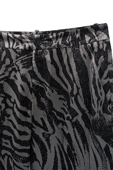 PURE EDITION- GREY WIDE-LEG ZEBRA PRINT TROUSERS GREY 6