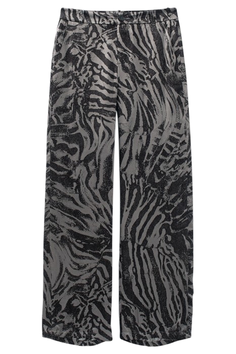 PURE EDITION- GREY WIDE-LEG ZEBRA PRINT TROUSERS GREY 5