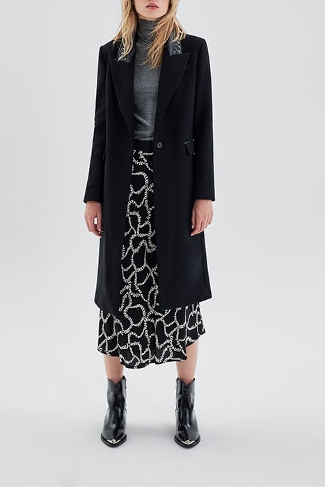 BLACK MIDI SKIRT WITH ECRU LETTERING BLACK 7