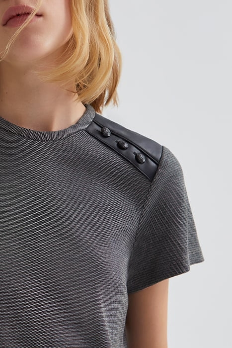 GREY SEMI-PLAIN DRESS WITH ROCK DETAILS BLACK 5