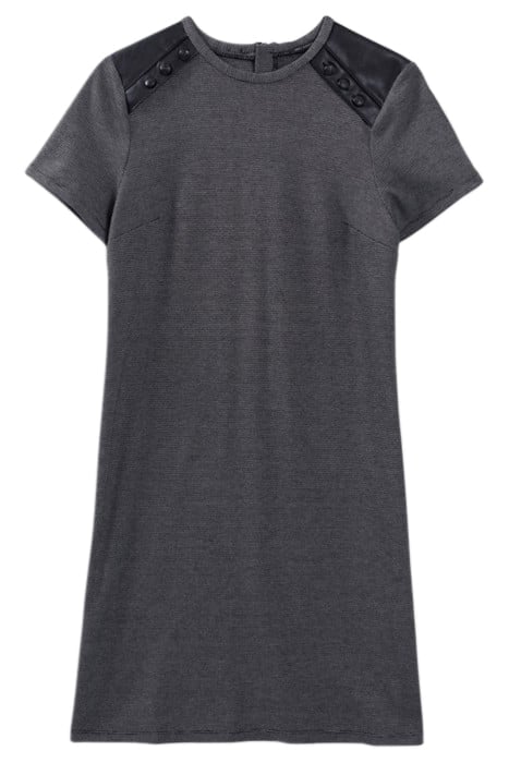 GREY SEMI-PLAIN DRESS WITH ROCK DETAILS BLACK 4