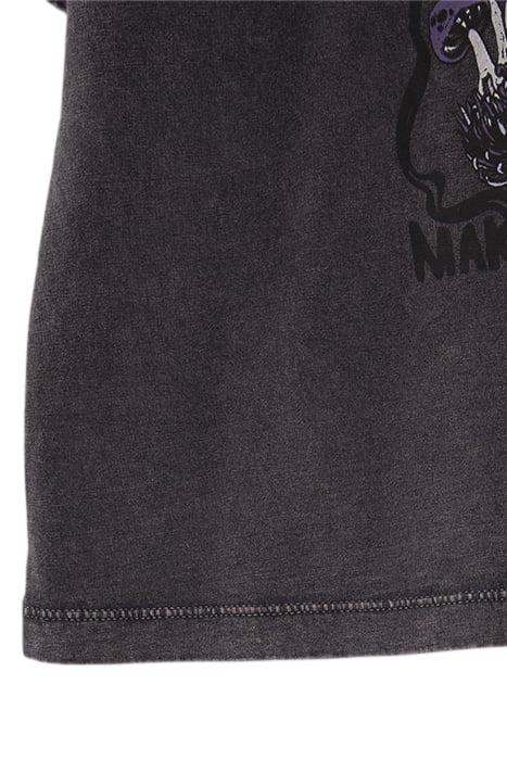 GIRLS’ GREY STUDDED ROCK IMAGE T-SHIRT BLACK USED 5