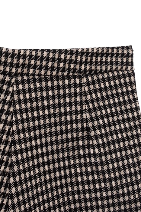 GIRLS’ BLACK AND BEIGE HOUNDSTOOTH MOTIF SHORTS BLACK 5