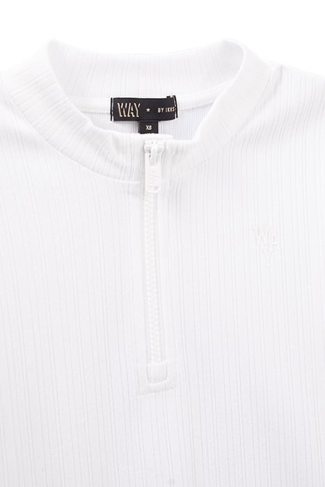 GIRLS' OFF-WHITE ZIPPED RIBBED T-SHIRT OFF-WHITE 3
