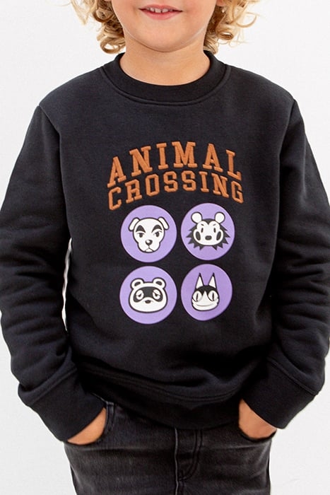 BOYS’ BLACK ANIMAL CROSSING™ SWEATSHIRT WITH 4 IMAGES BLACK 2