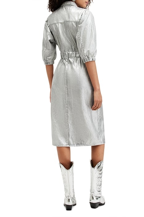 OSA DENIM DRESS METALLIC SILVER 3