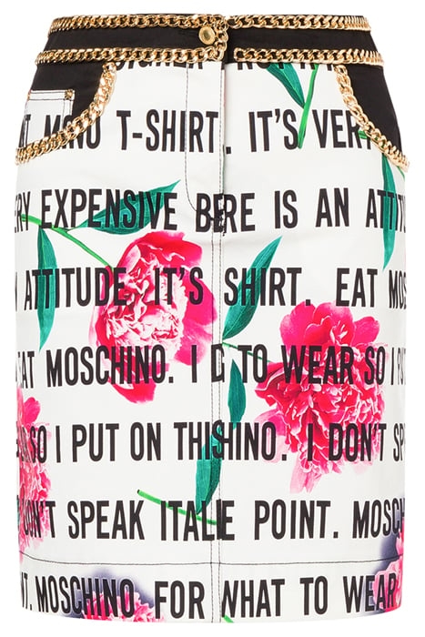 SLOGAN & FLOWERS GABARDINE SKIRT WHITE 3