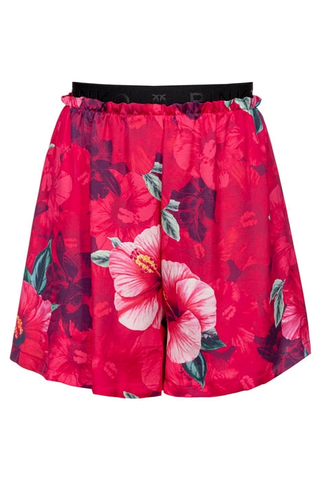 SFRONTATO SHORTS SATIN STAMPA HIBISCUS CON ELASTICO LOGATO F 1