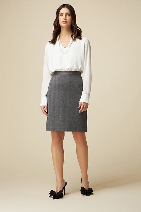 Dual fabric dress with necklace detail 1