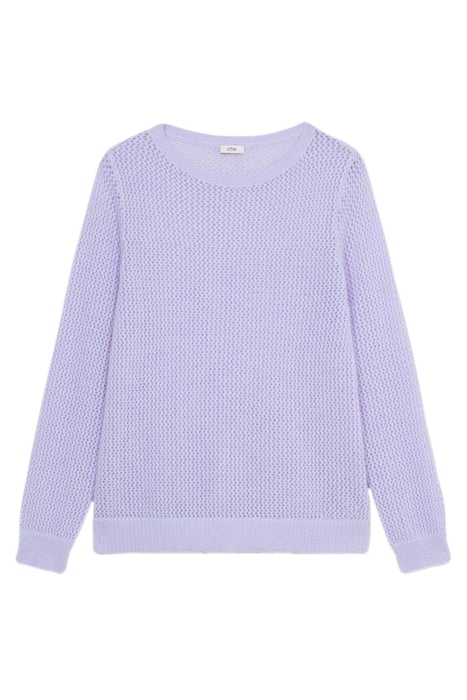 STRIPED SWEATER WITH LACE AT THE HEM VIOLET 3