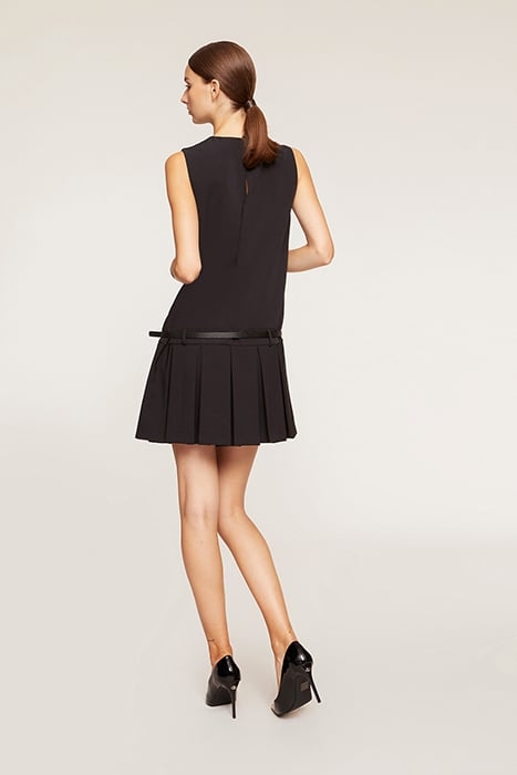 MINI DRESS WITH LOW WAIST FIT AND PLEATED SKIRT BLACK 2