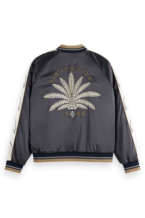 EMBROIDERED REVERSIBLE BOMBER JACKET TERRACOTTA 2