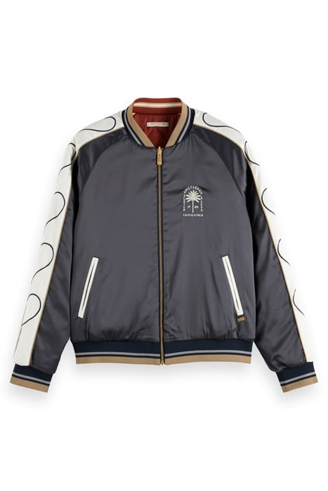 EMBROIDERED REVERSIBLE BOMBER JACKET TERRACOTTA 1