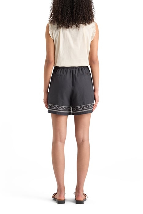 PALM EMBROIDERED HIGH RISE LINEN SHORT ANTRA 2