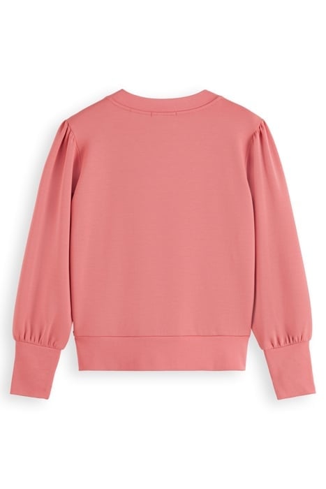 RUCHED YOKE SEAM MODAL SWEATSHIRT PEACHY 2