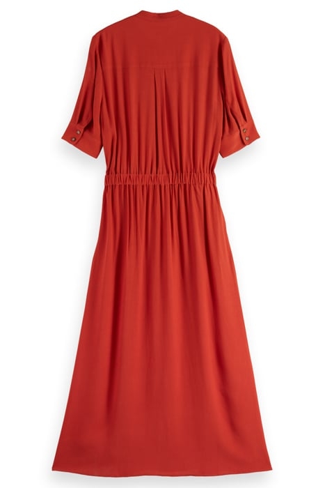 MIDI DRESS WITH BUTTON CLOSURE RUSTIC CORAL 2