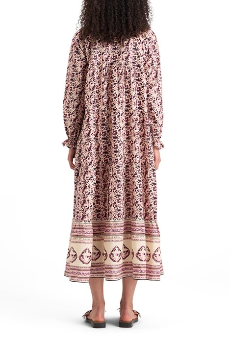 MAXI DRESS WITH FLOUNCES FLORAL BORDER 2