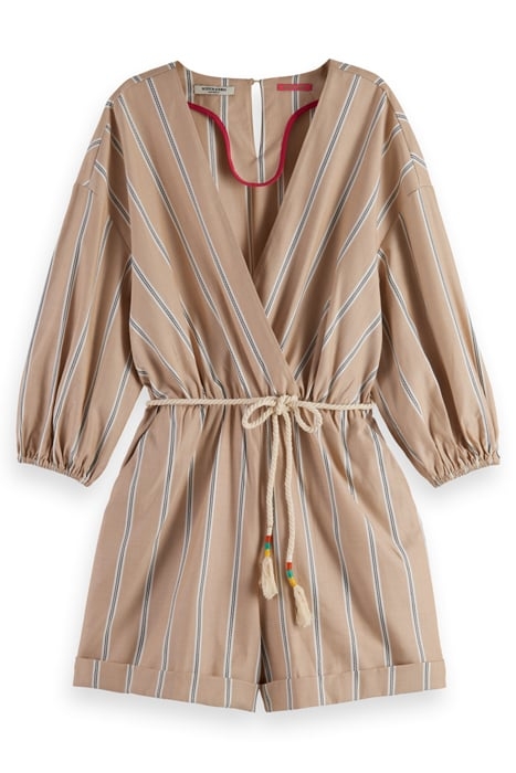 SHORT JUMPSUIT WITH MULTICOLOR EMBROIDERY ROPE STRIPE 1