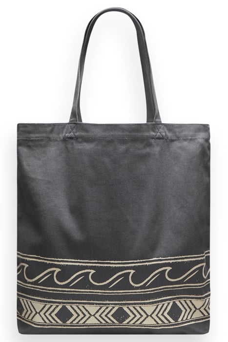 CANVAS TOTE BAG WITH EMBROIDER PALM WAVE BORDER 4