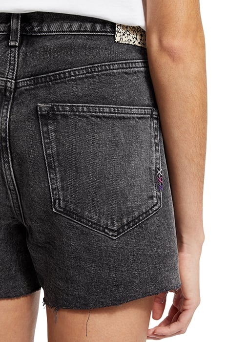 THE RAY 5 POCKET LOW RISE DENIM SHORT — WASHED BLACK 5