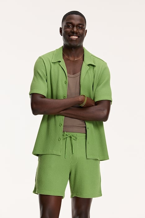 DEAN WAFFLE STRUCTURE SHORTSLEEVE LIGHT OLIVE GREEN 6