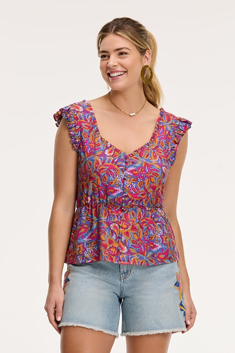 ELLE BLOUSE SICILIAN FLOWER PURPLE SICILIAN FLOWER 1