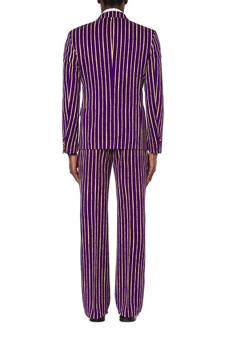 PINSTRIPES PRINT TWILL JACKET PURPLE 2