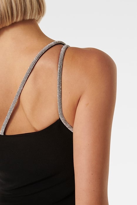 JADA EMBELLISHED TRIM MIDI DRESS BLACK 5