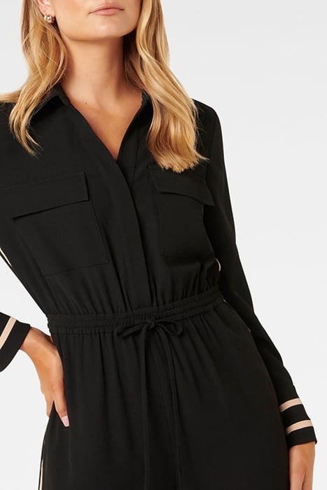 ASHER SIDE STRIPE JUMPSUIT BLACK 4