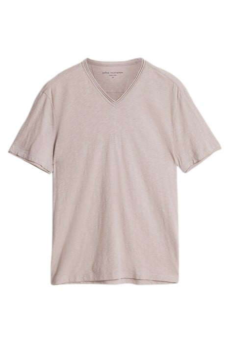 MILES SLUB V-NECK WITH CUT RAW EDGE DRIED PETAL 2