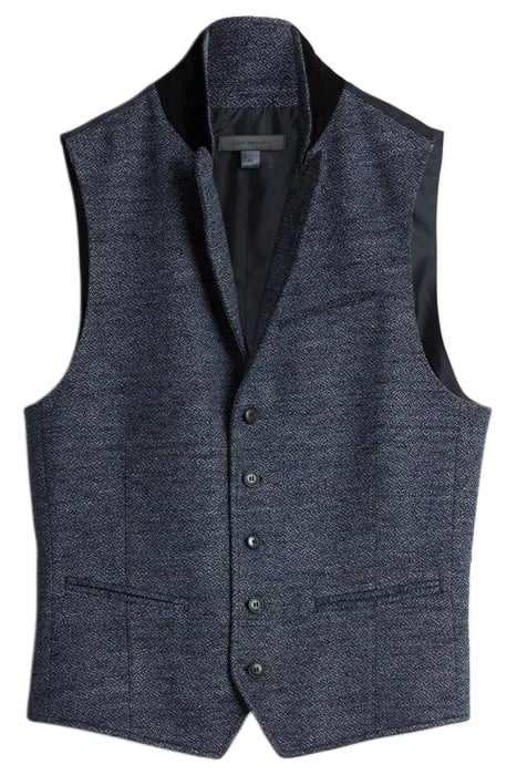 SLIM FIT PEAK LAPEL VEST WITH WIRE INSER NAVY 2