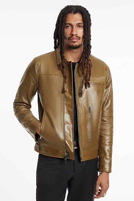 ZIP CLOSURE SLIM FIT MOTO JACKET MULTI Z BROWN SUGAR 1