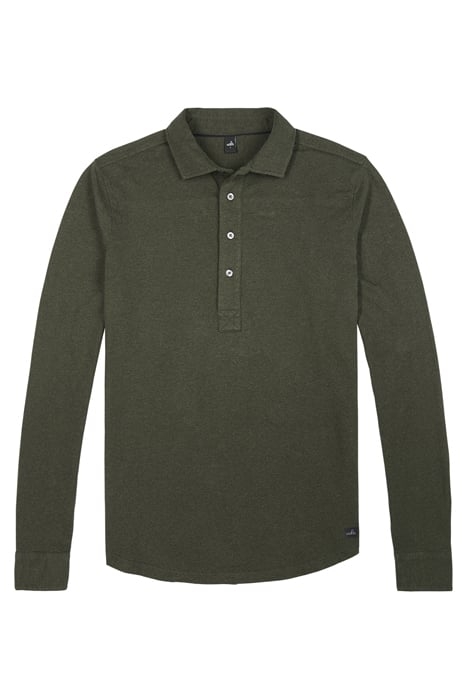 NORTON | TAILORED JERSEY POLOSHIRT DARK MARL GREEN 1