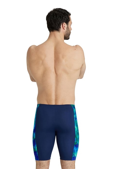 MEN'S SWIM JAMMER ALLOVER NAVY-NEON BLUE MULTI 2