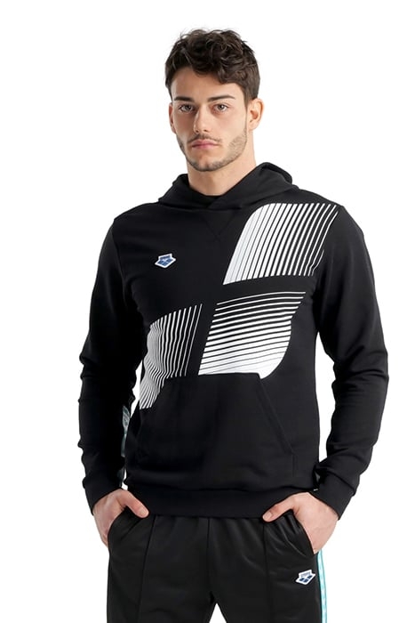 ARENA ICONS HOODED SWEAT SOLID LOGO BLACK-WHITE-BLUE DIAMOND 2