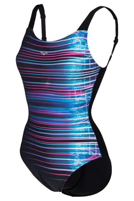 WOMEN'S BODYLIFT SWIMSUIT U BACK MARIA C BLACK-BLACK MULTI 3
