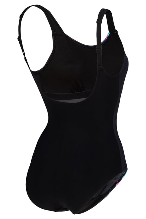 WOMEN'S BODYLIFT SWIMSUIT U BACK MARIA C BLACK-BLACK MULTI 4