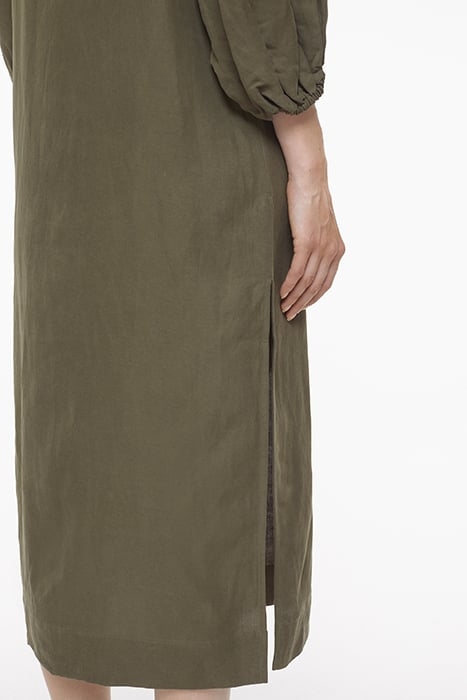 PUFF SLEEVE DRESS ARMY GREEN 5