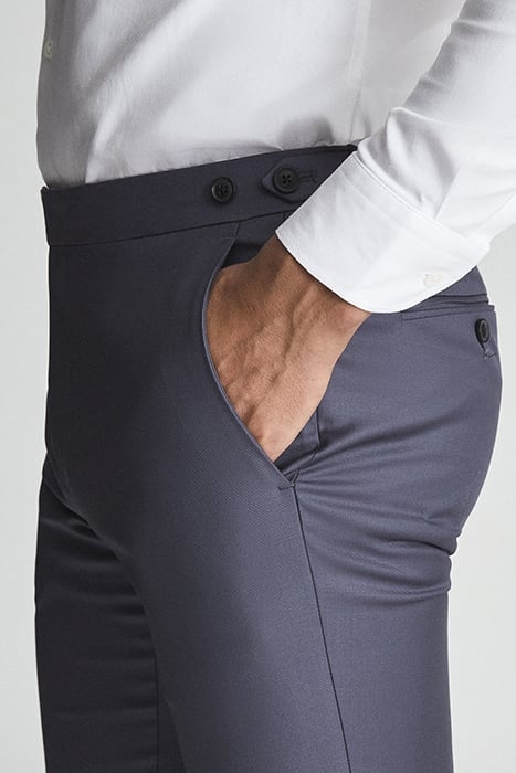 HIKED-WOOL SUIT PANTS BLUE 5